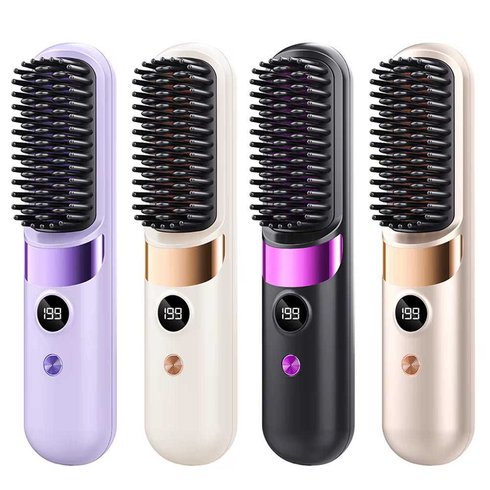 Portable Cordless Hair Straightener Brush