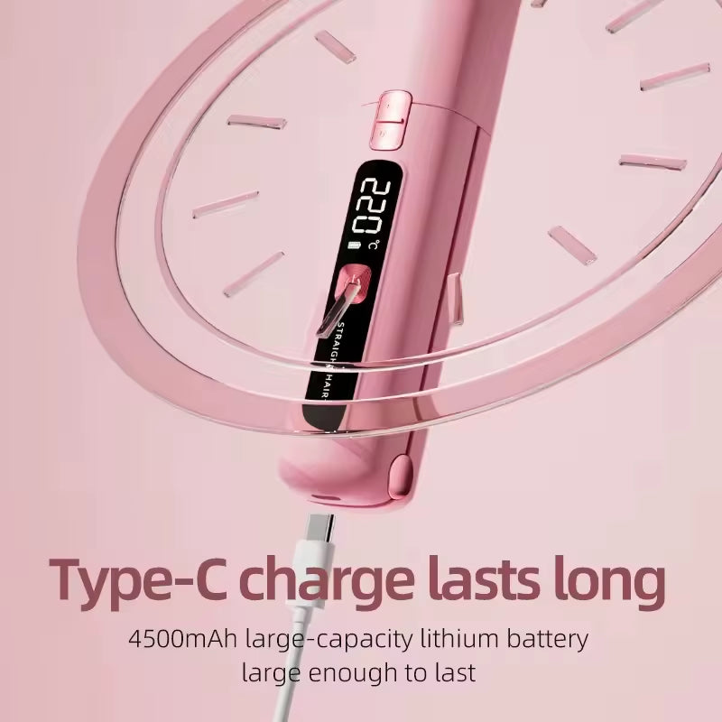 Professional Cordless Portable 2 in 1 Flat Iron